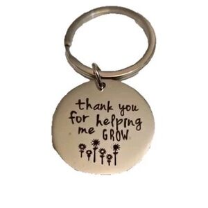 Thank You For Helping Me Grow Keychain Gift Birthday Holiday Christmas